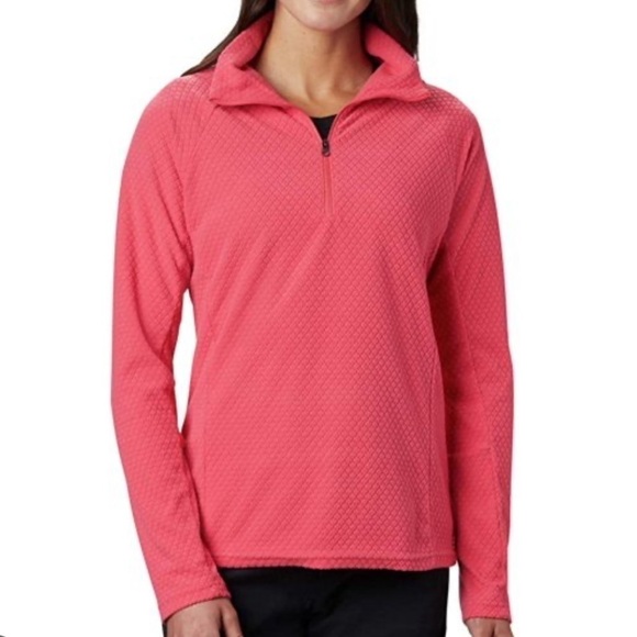 Columbia Womens Glacial Iv Print Half Zip Bright Geranium pink new nwt pink - Picture 7 of 8